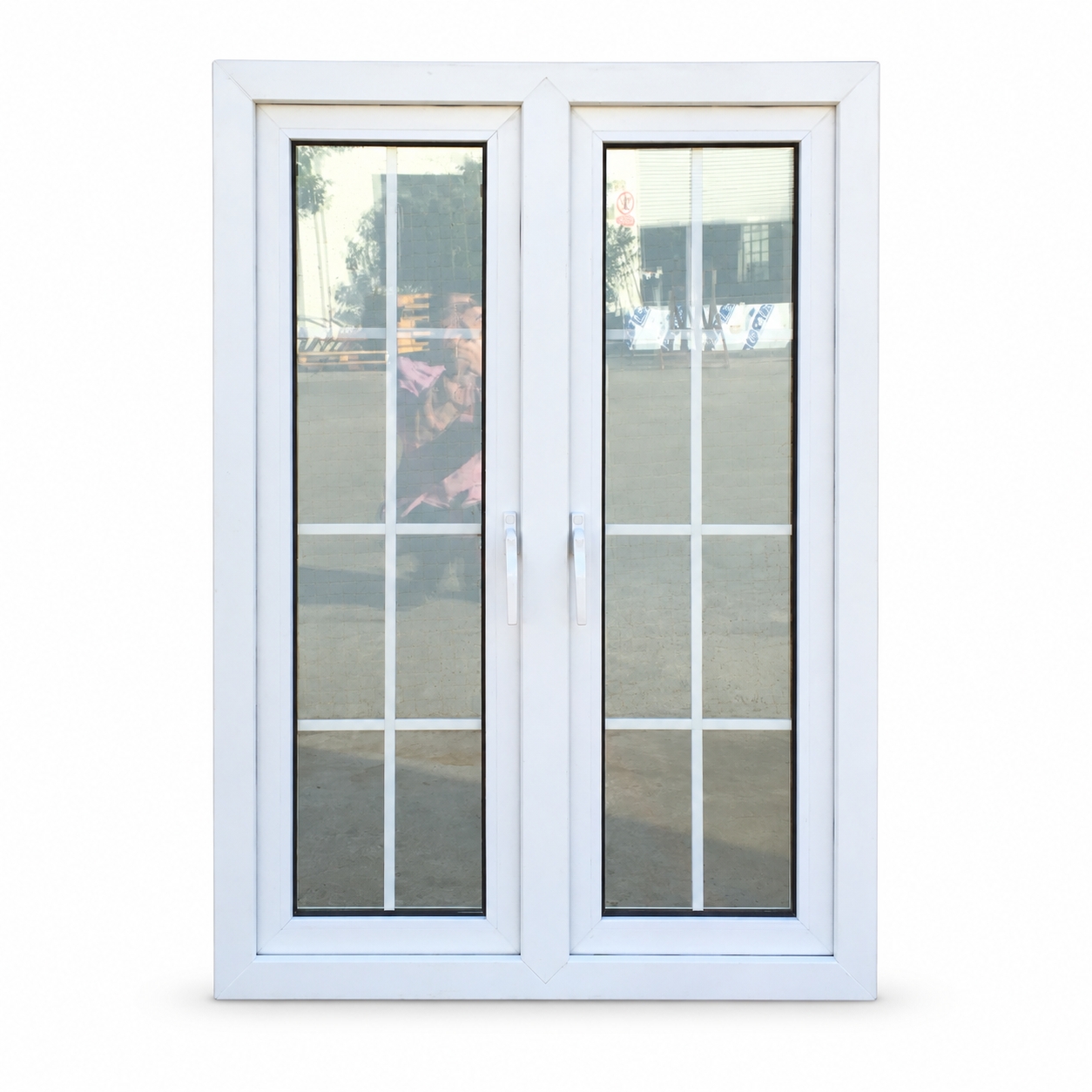 60 Series UPVC Double Casement Window with Grill 