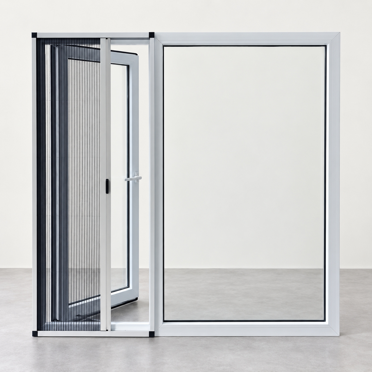 UPVC Outward Opening Casement Window with Folding Mosquito Screen