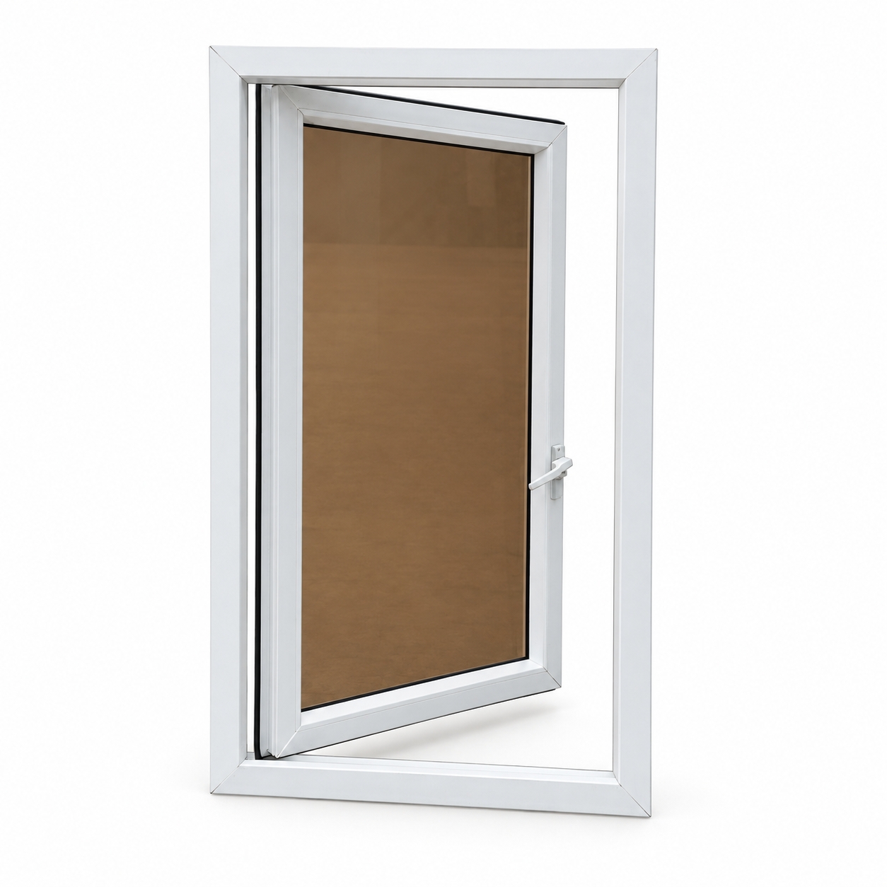 60 Series UPVC Outward Casement Window with Brown Tinted Glass