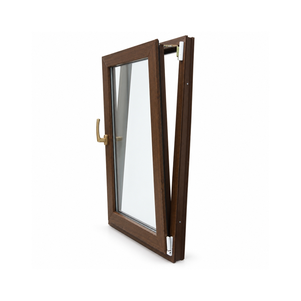 Wood Grain UPVC Tilt and Turn Window