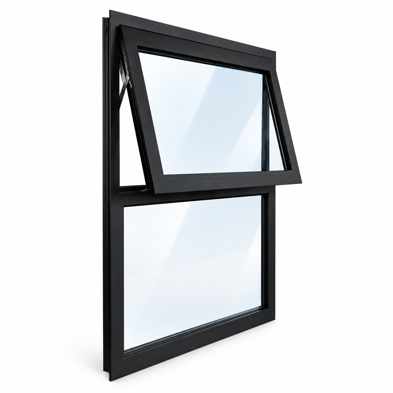 Vertical Aluminum Awning Window with Fixed Panel