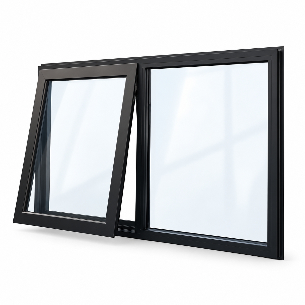 Aluminum Awning Window with Fixed Glass Panel