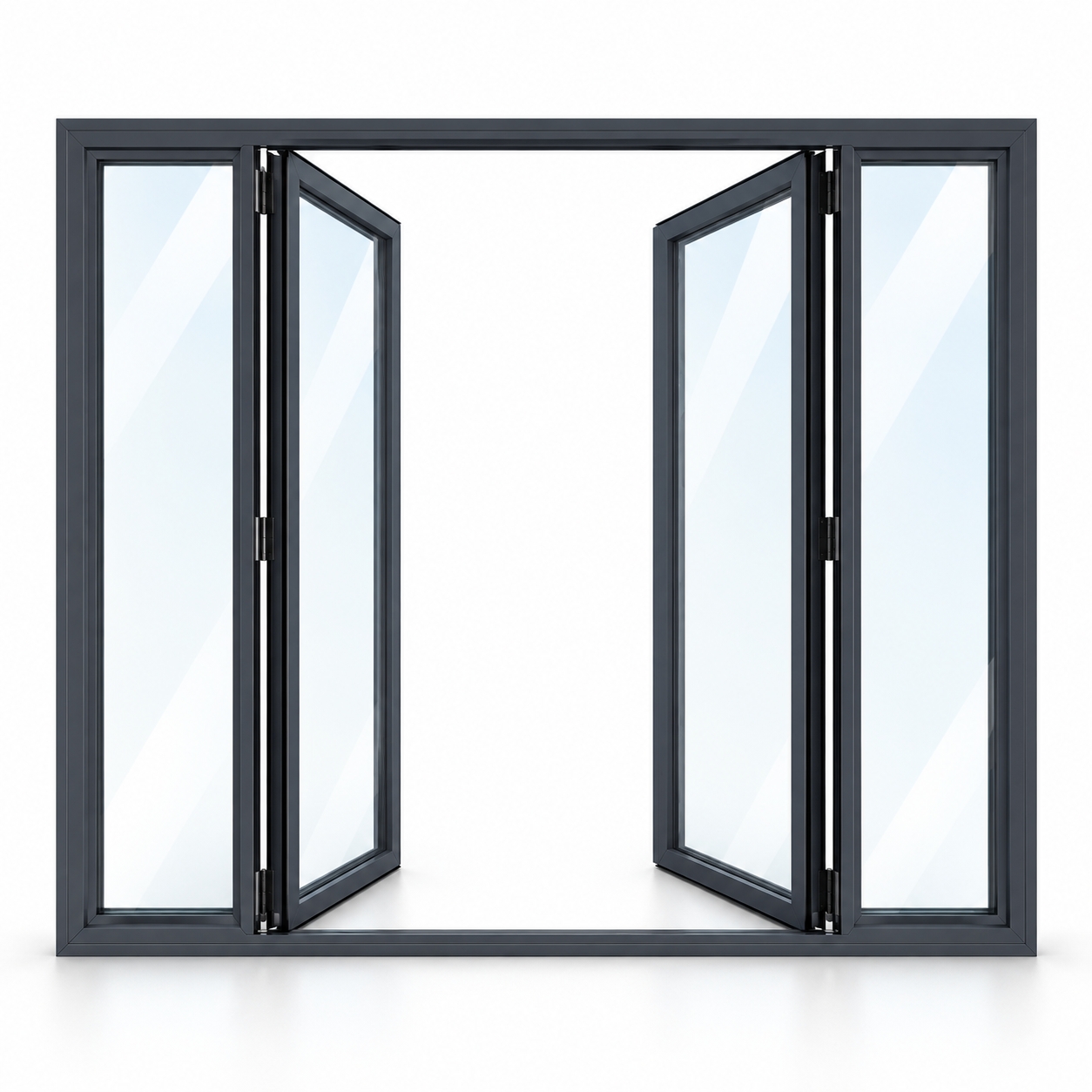 Double Aluminum Casement Door with Sidelights