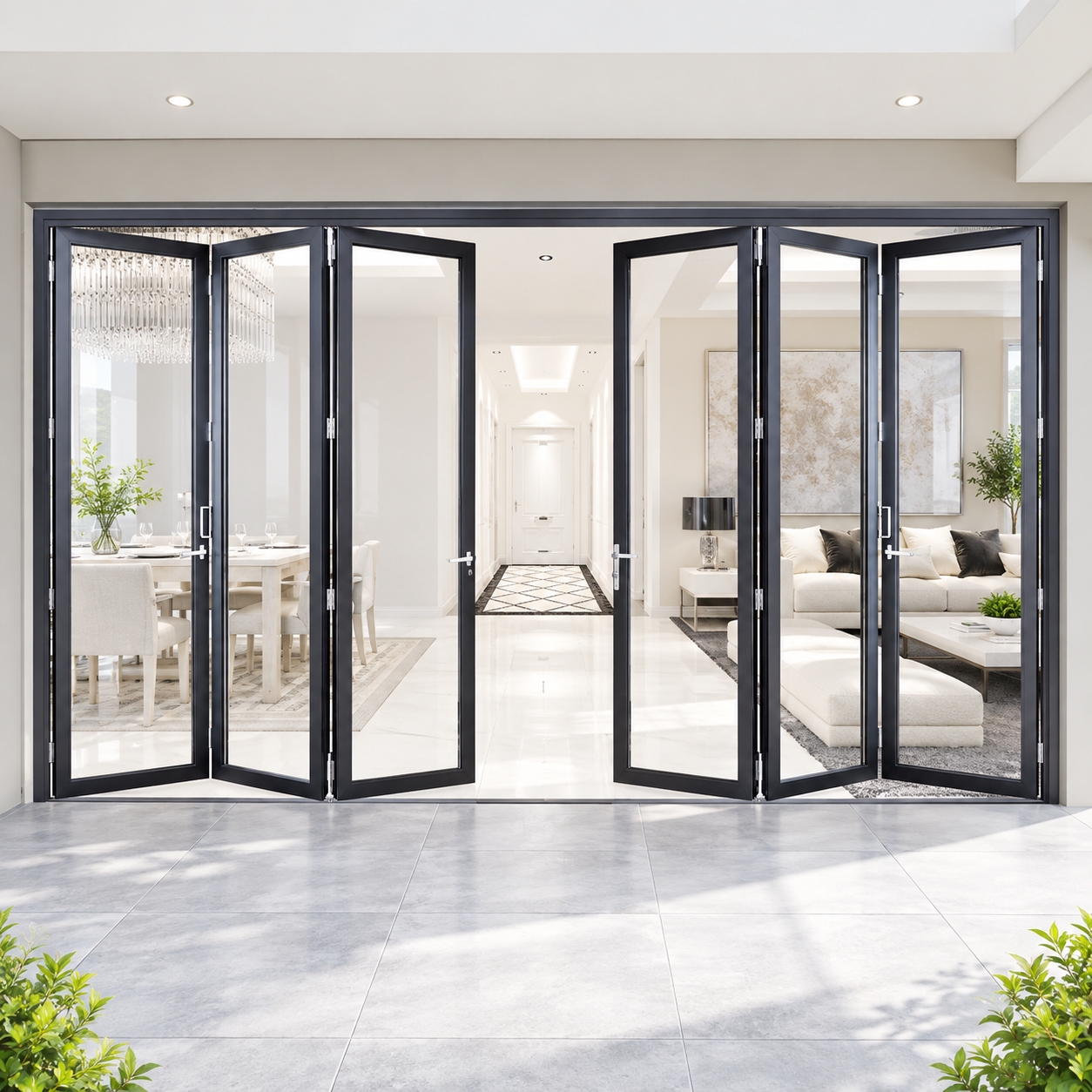 Six-Panel Aluminum Bifold Patio Door