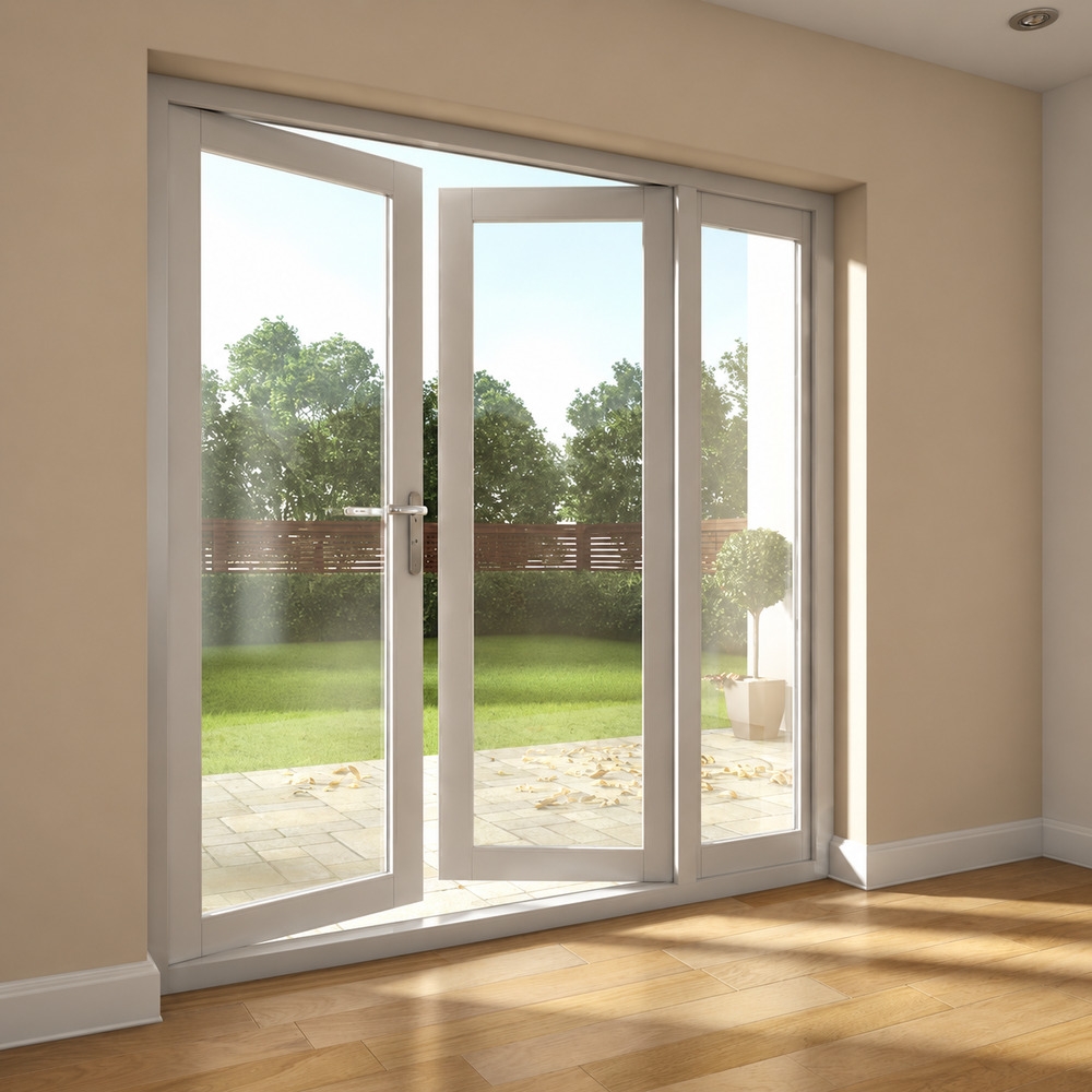 White UPVC Casement Door with Sidelights