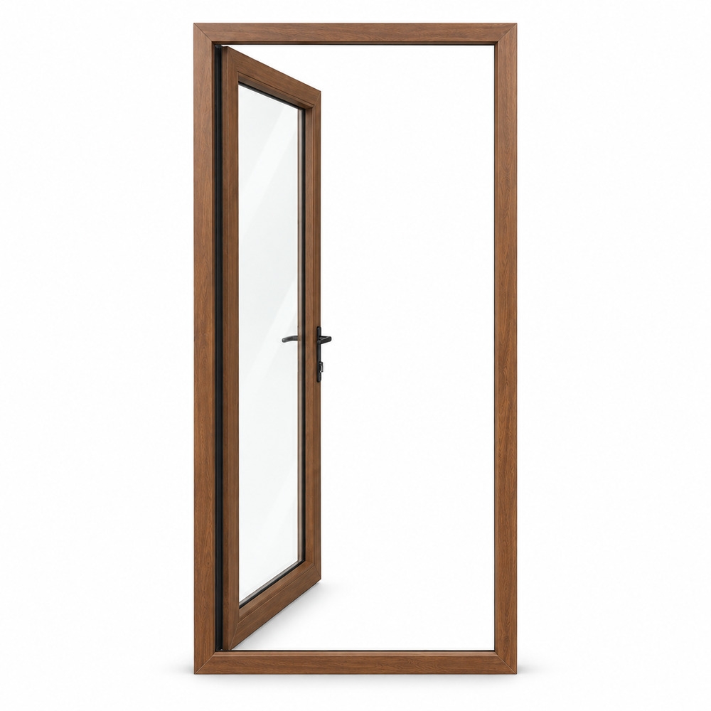Wood Grain UPVC Single Casement Door