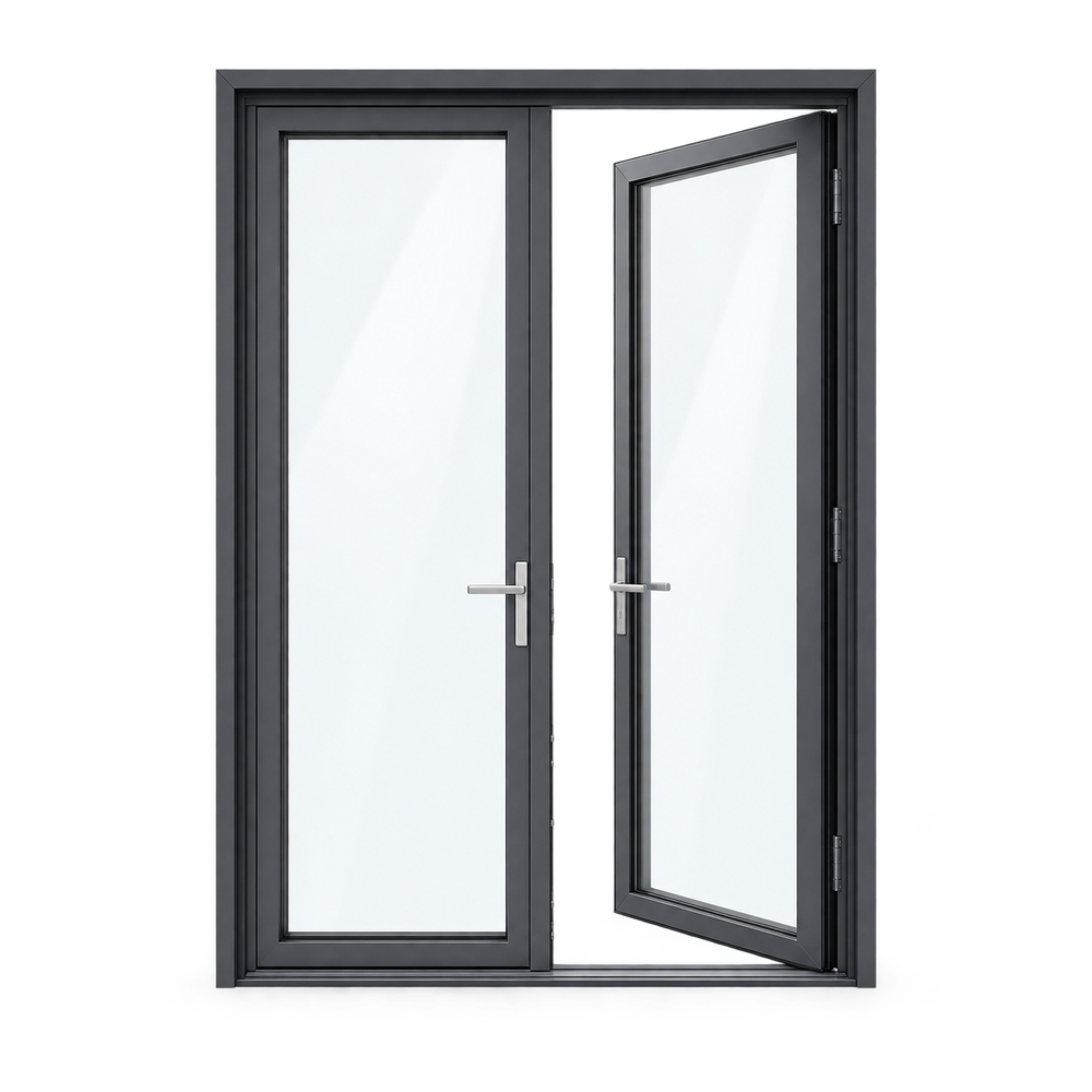 Double Aluminum Casement Door with Opening Panel