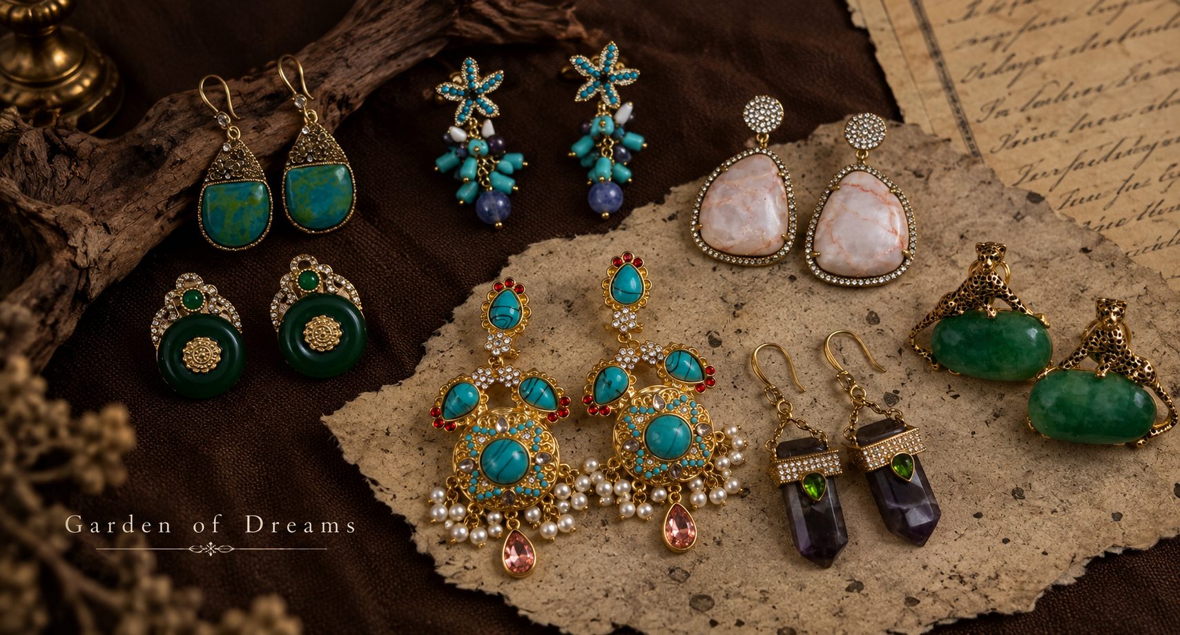 2.Natural Stone Vintage Jewelry